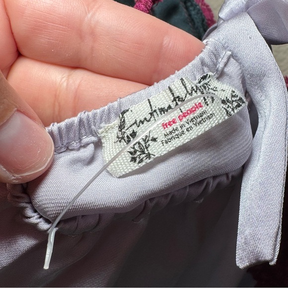 Free People Medium lavender purple / navy blue on the rise mini slip - Picture 4 of 13